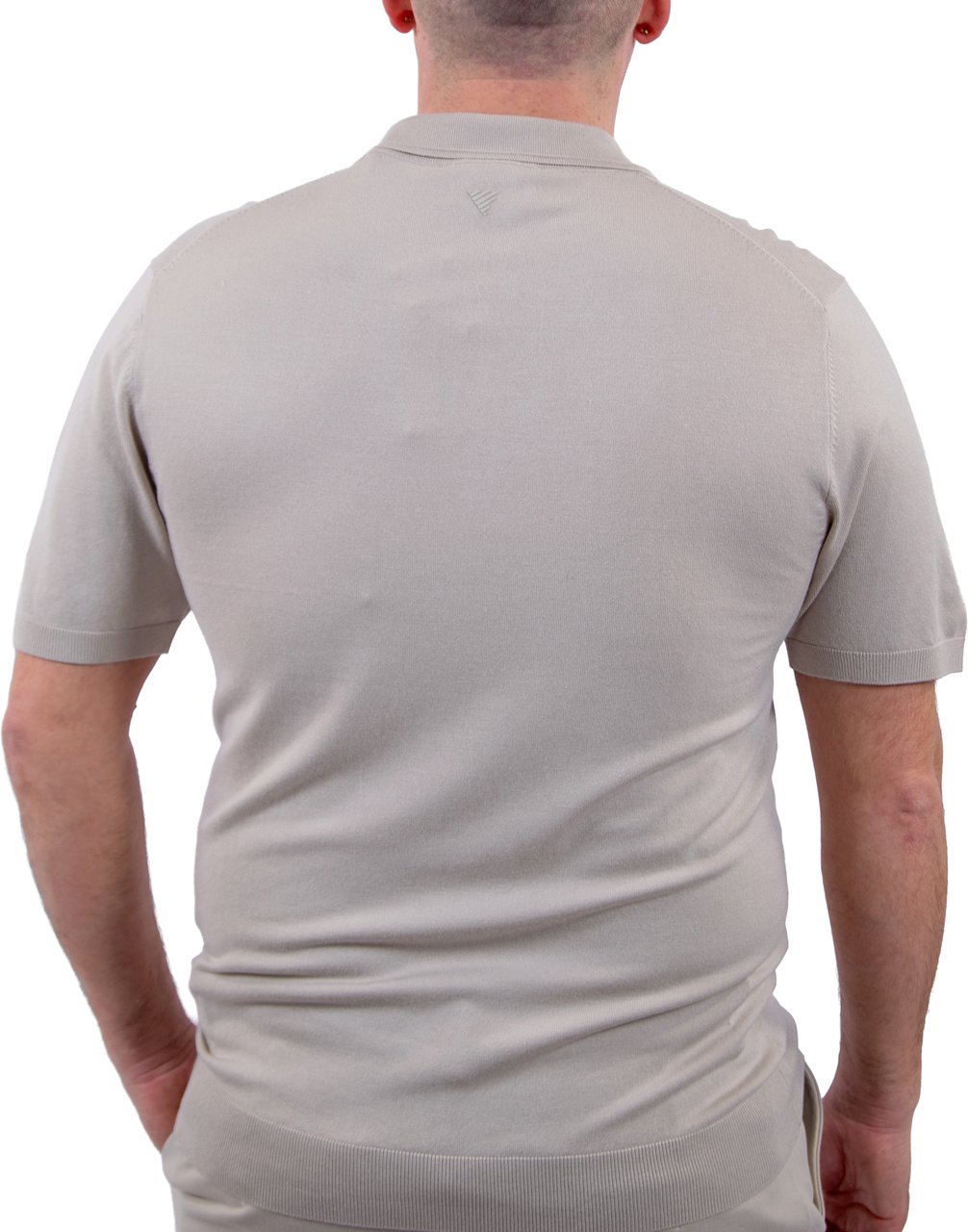 Pure Path Zip Knitted Polo Beige