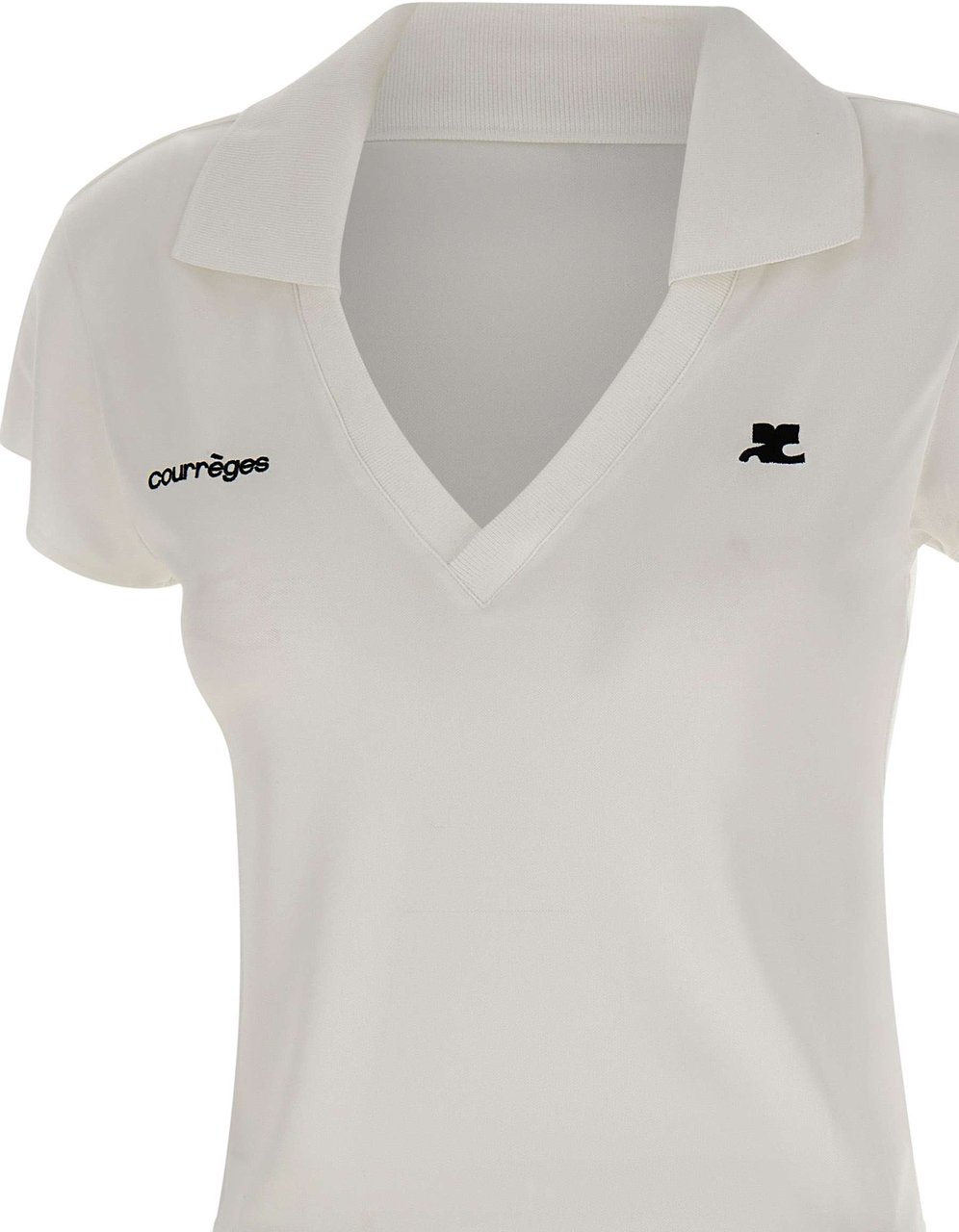 COURREGES Polo Sportiva Cropped Wit