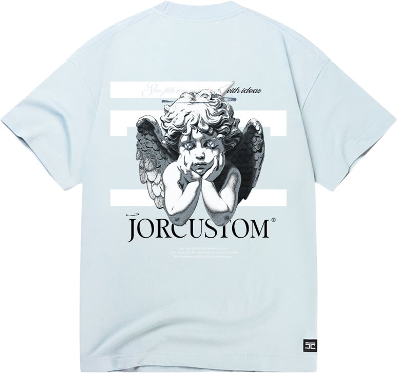 JORCUSTOM Angel 2 0 loose fit t-shirt light b Blauw