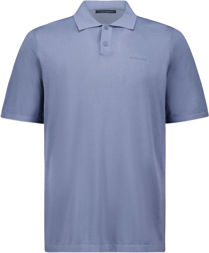 Airforce Knitted polo shirt Blauw