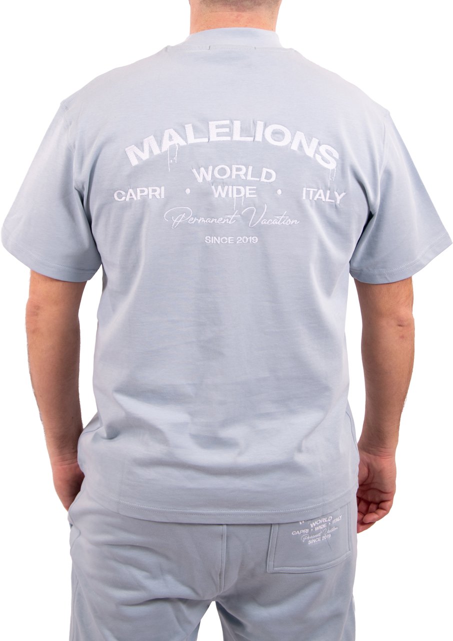 Malelions Malelions Men Permanent Vacation T-Shirt Grijs