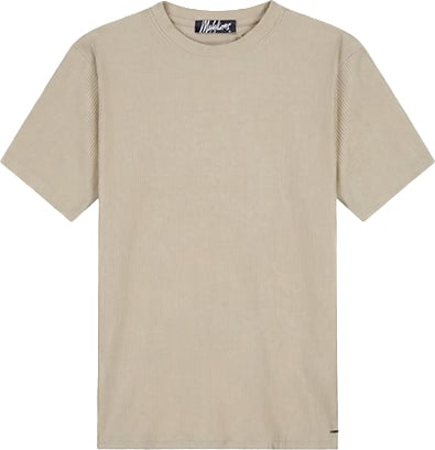 Malelions Malelions Men Ribbed T-Shirt Taupe