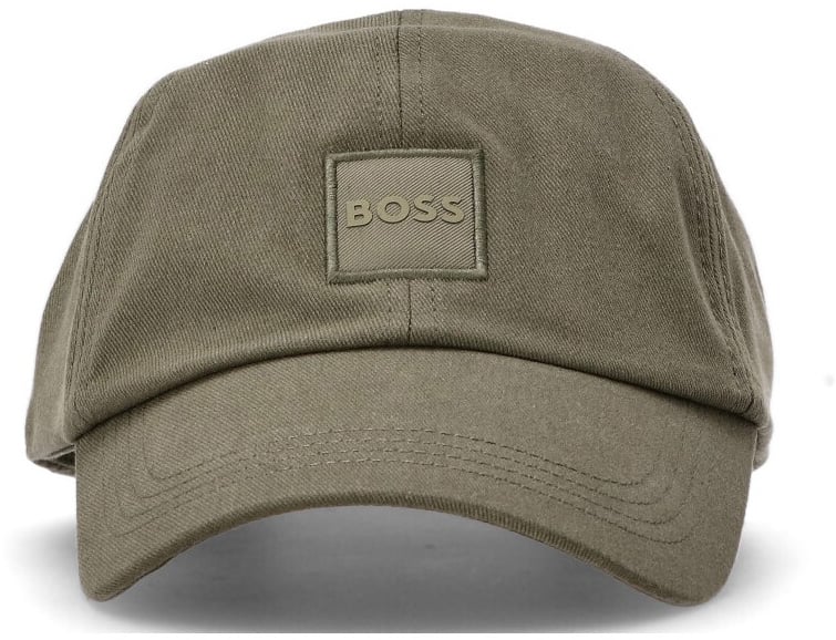 Boss Pet van katoenen twill Groen