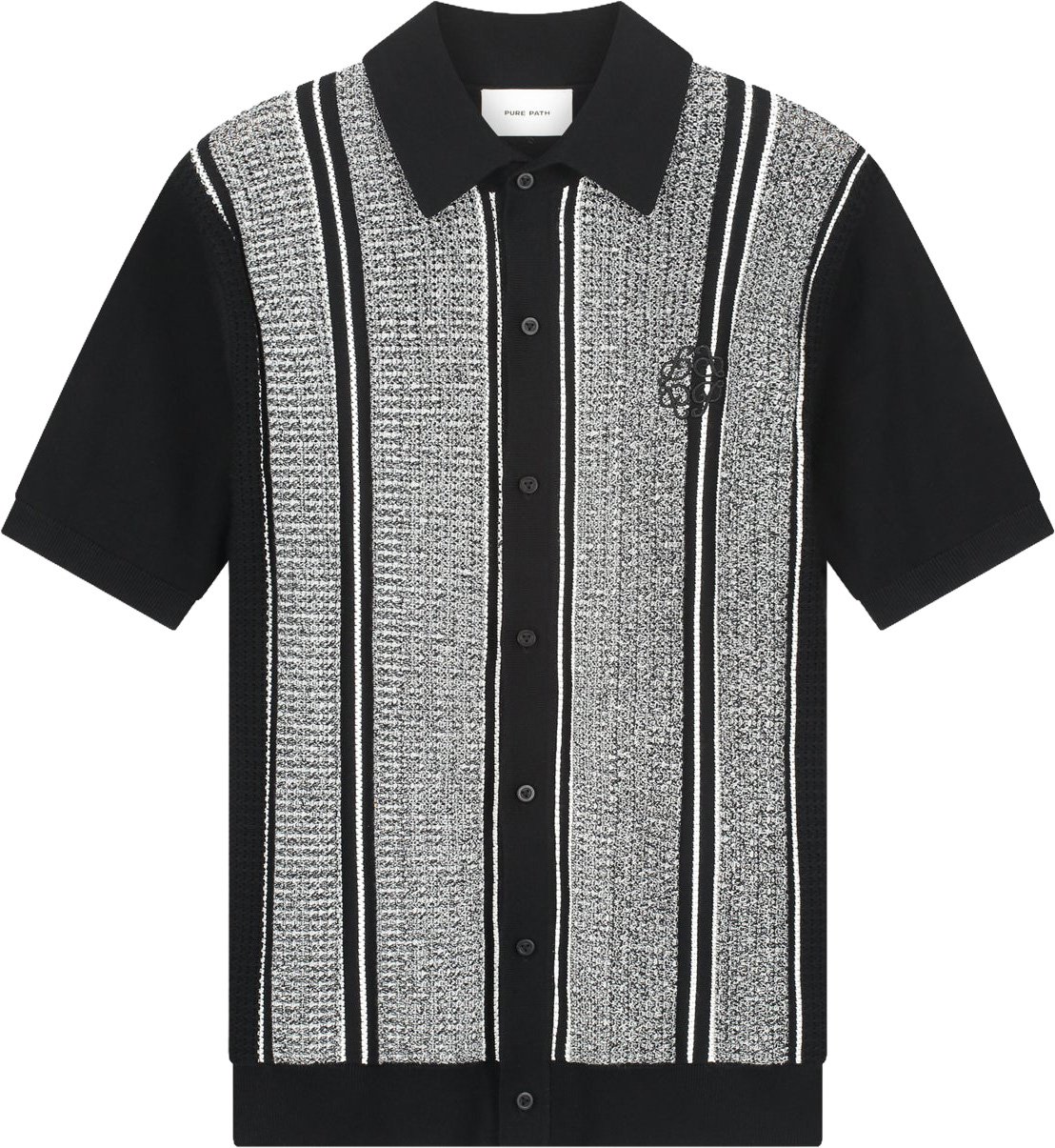 Pure Path Ripley Jacquard Knit Shirt Zwart