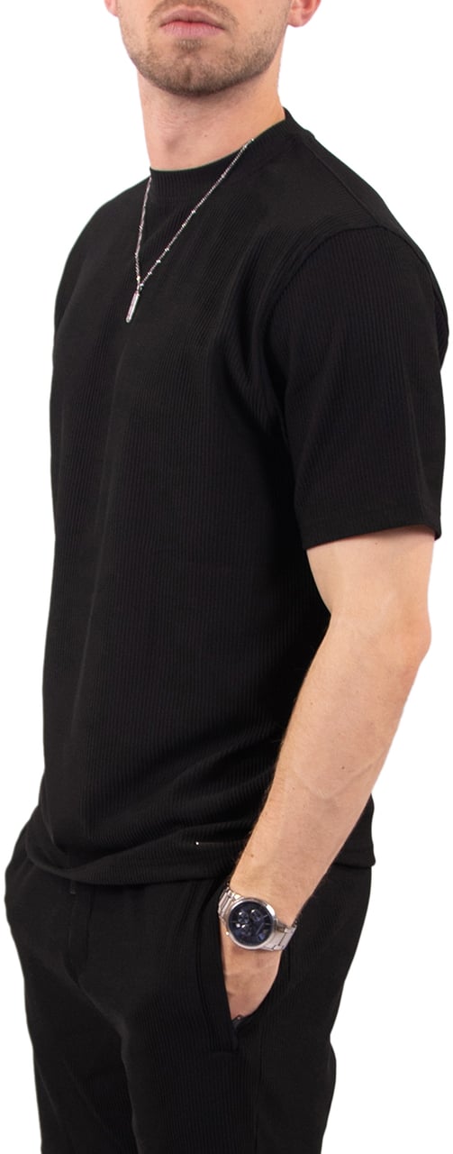 Malelions Malelions Ribbed T-Shirt Zwart