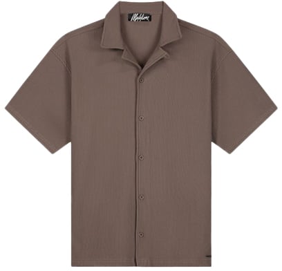 Malelions Malelions Ribbed Camp Collar Shirt Bruin