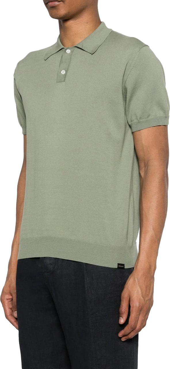 Woolrich Knitted Polo Faded Smokey Olive Groen