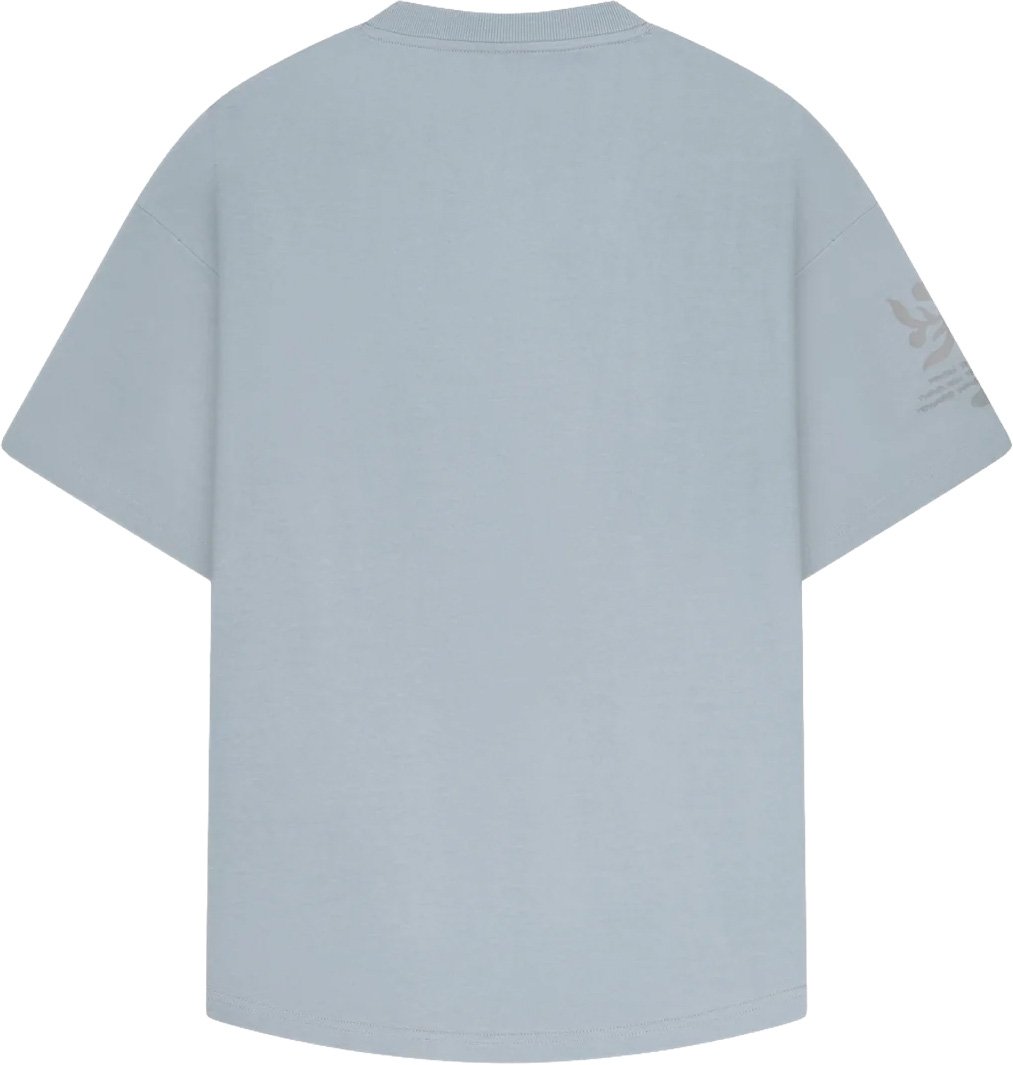 OFF THE PITCH Filigrain Oversized Tee Grey Blue Blauw