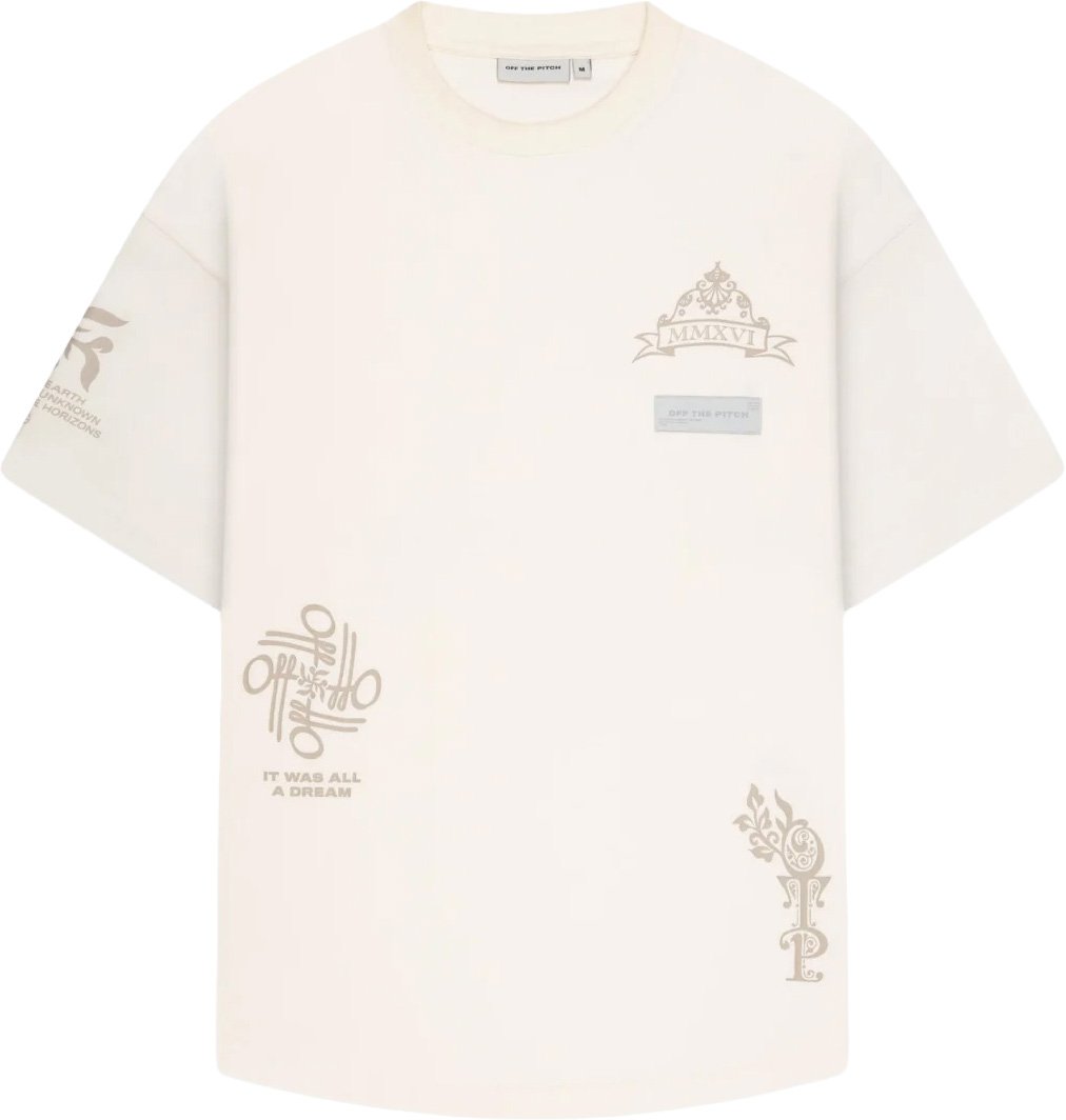 OFF THE PITCH Filigrain Oversized Tee Offwhite Wit