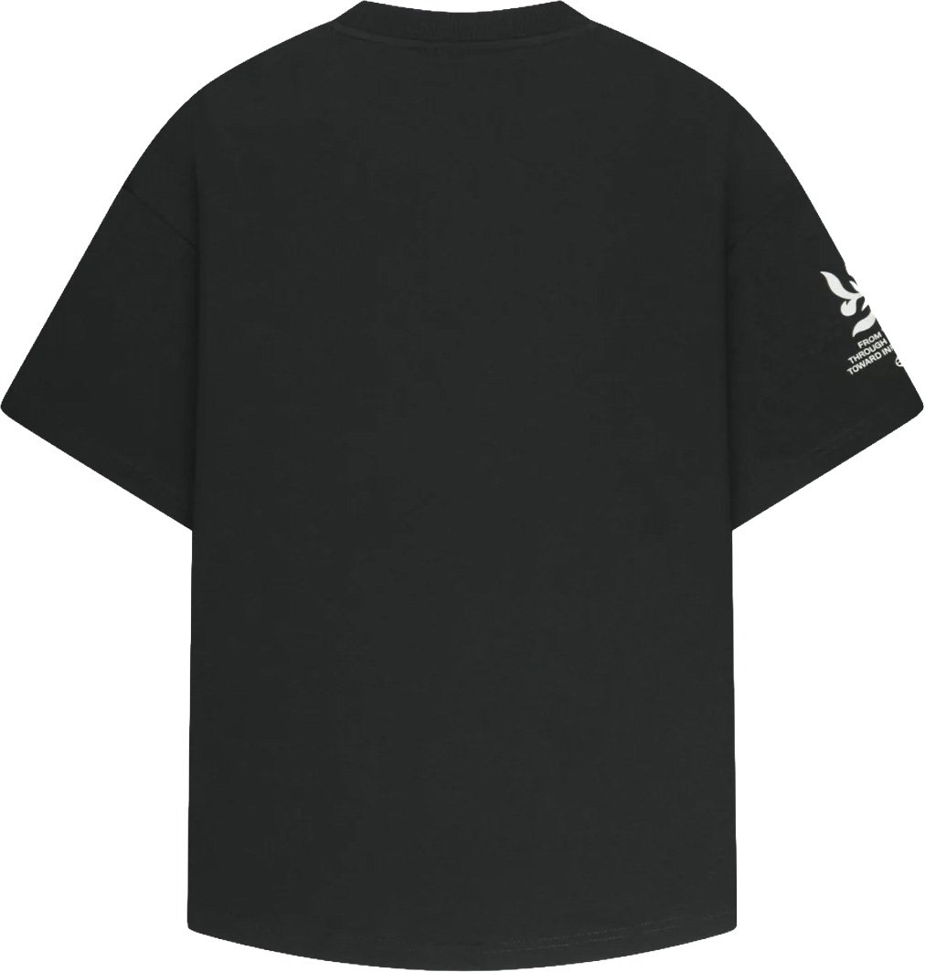OFF THE PITCH Filigrain Oversized Tee Black Zwart