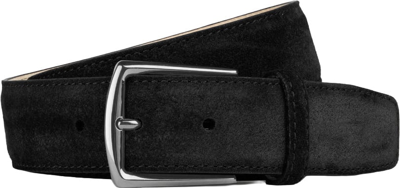 Aurélien Black Suede Leather Belt Zwart