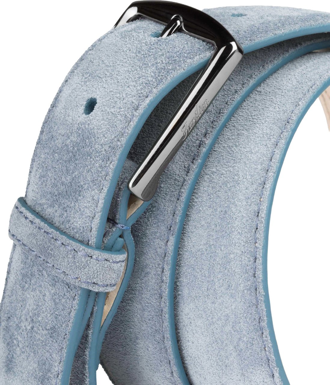 Aurélien Lichtblauw suède riem Blauw
