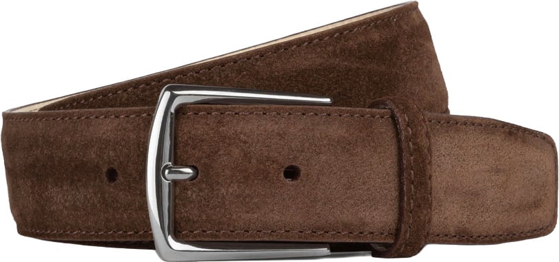 Aurélien Chocolate Suede Leather Belt Bruin