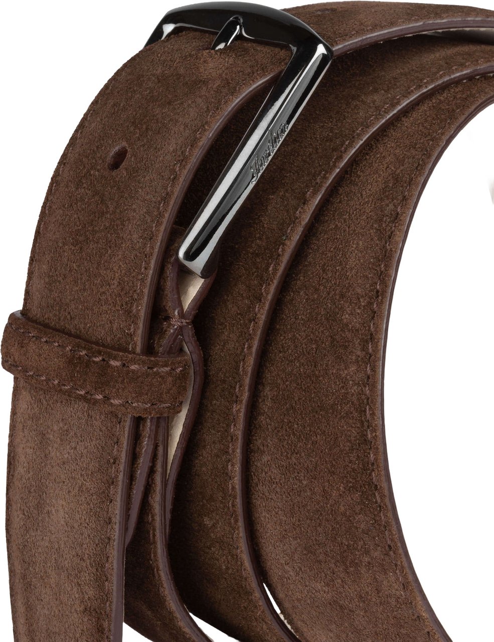 Aurélien Chocolate Suede Leather Belt Bruin