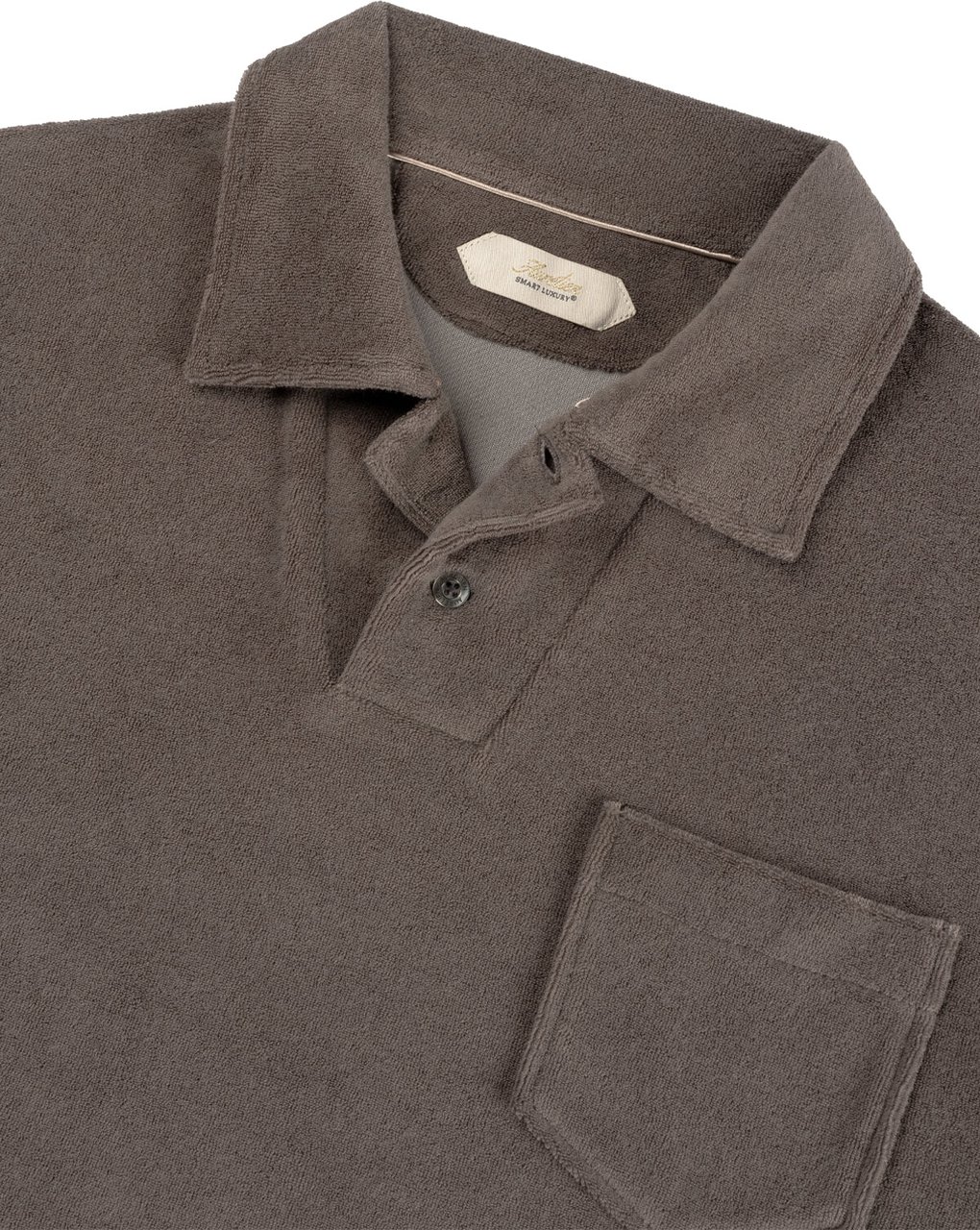 Aurélien Ash Grey Terry Towelling Polo Shirt Grijs