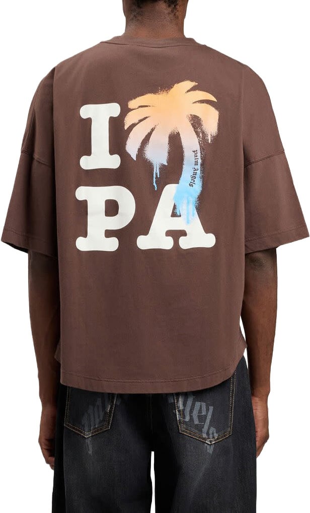 Palm Angels I Love Pa Over Tee White Brown Bruin