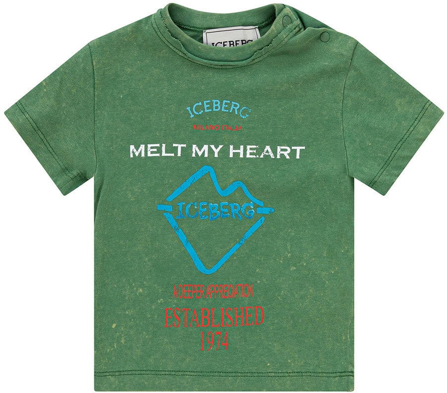 Iceberg t-shirt military Groen