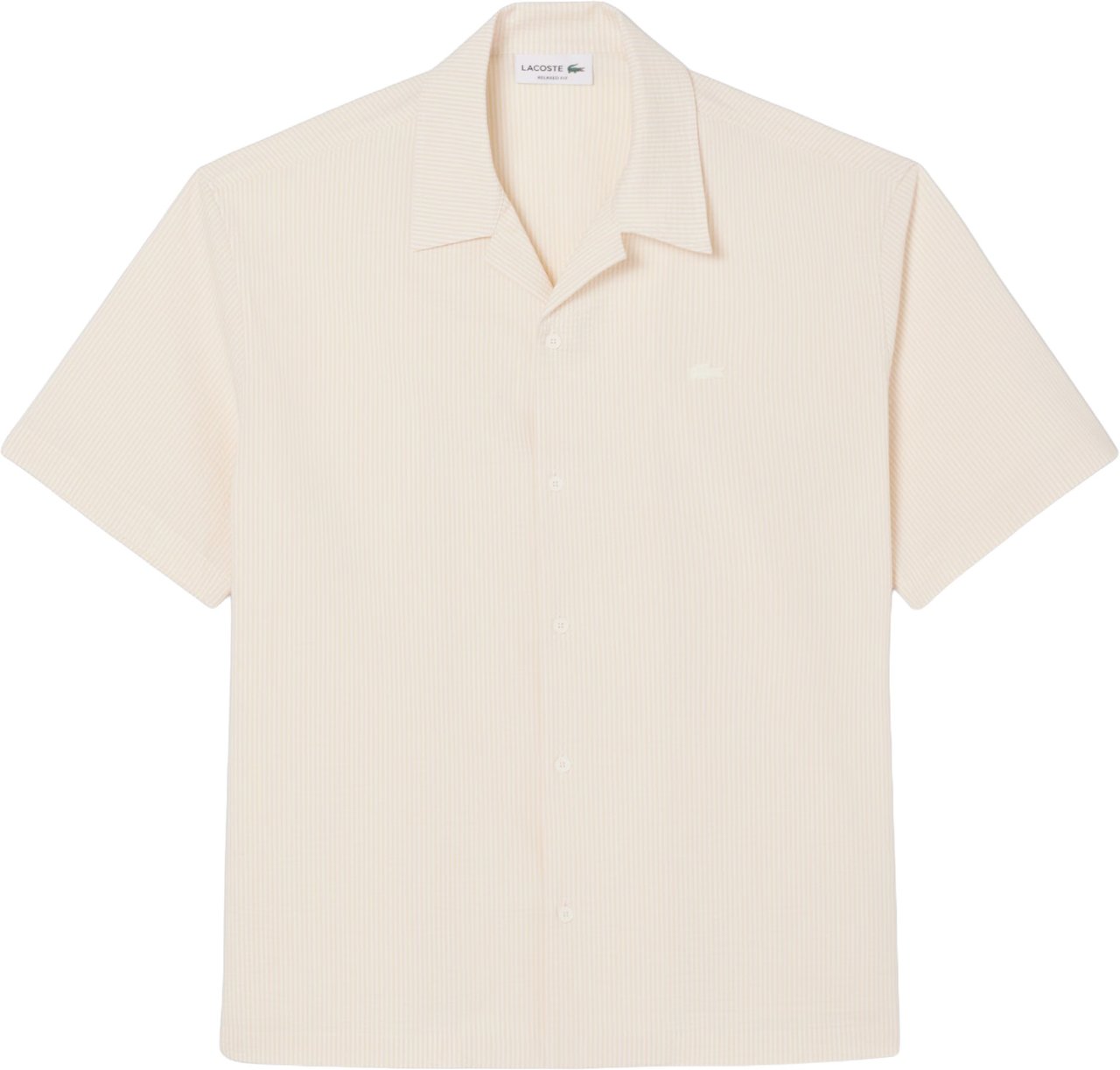 Lacoste Shirt stripe white beige Beige