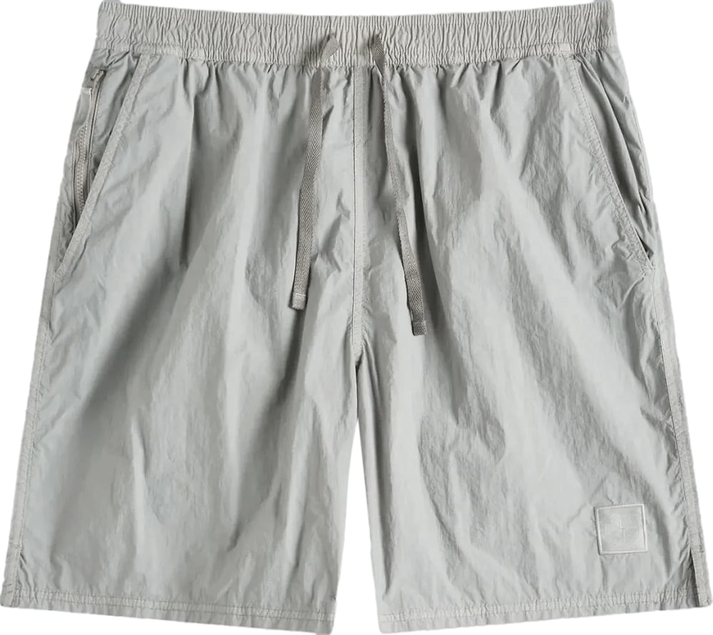 Stone Island SI GHOST NYLON SMERIGLIATO SHORT STOF Lichtgrijs