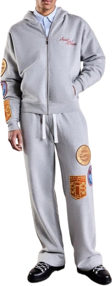 Saint Blanc Applique Zipper Grey Grijs