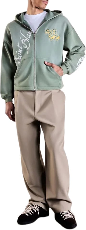 Saint Blanc Tribal Boxy Zipper Green Groen