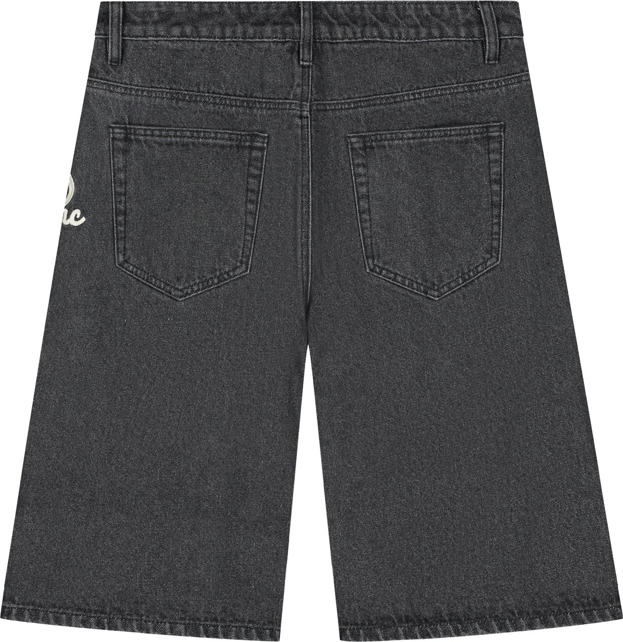 Saint Blanc Oval Logo Denim Short Black Zwart