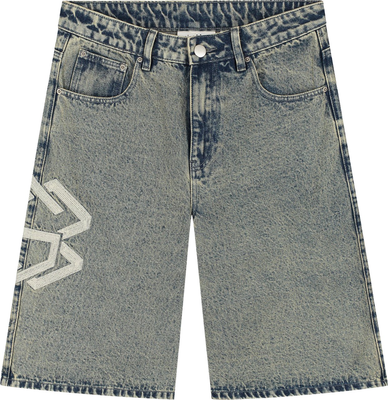 Saint Blanc Washed Denim Short Blauw