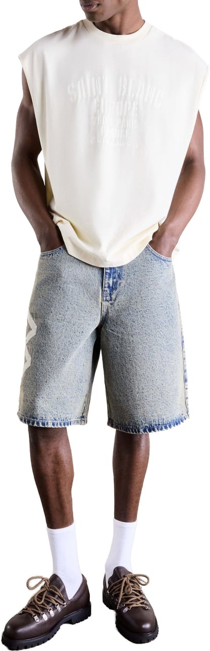Saint Blanc Washed Denim Short Blauw