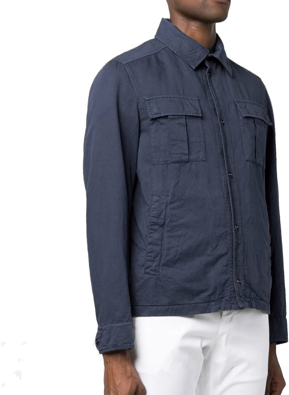 Herno Herno Chest-Pockets Shirt Blauw
