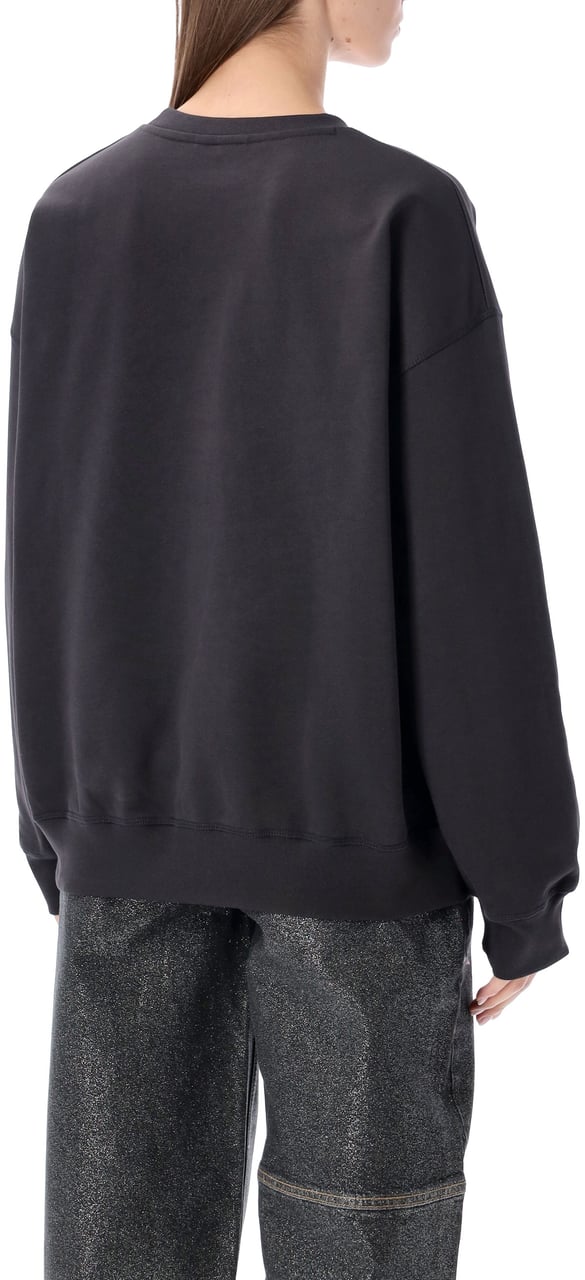 Ganni Crewneck Bear Rhinestone Phantom Black Donkergrijs