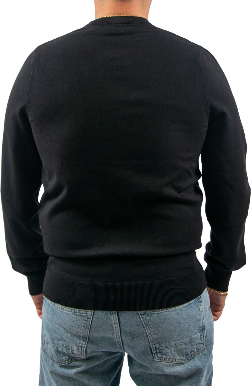 Lyle & Scott Lyle & Scott Mesh Logo Crew Neck Jumper Zwart