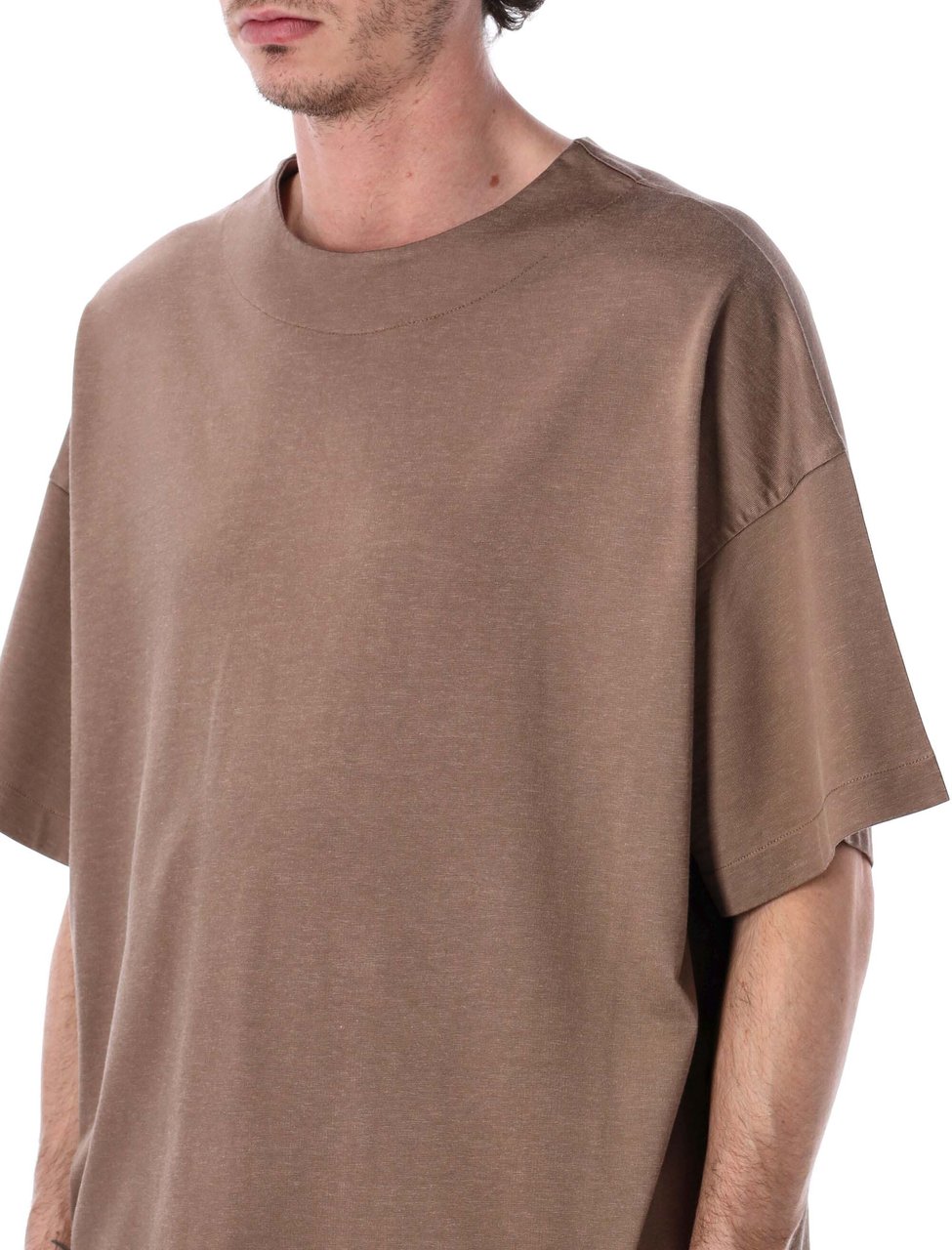Fear of God T-shirt Girocollo Maniche Corte Taupe