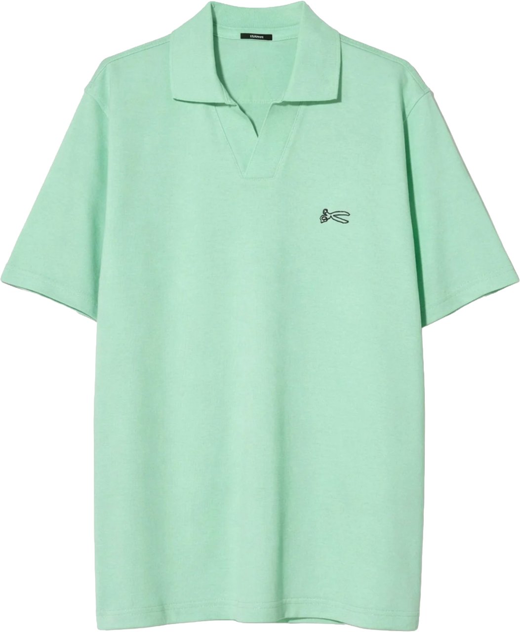 Denham Scissor open collar polo Groen