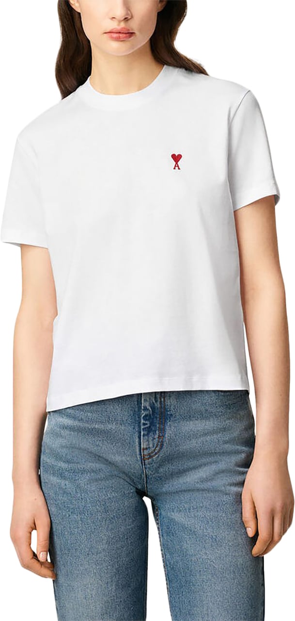 AMI Paris T Shirts & Polo's BFUTS035 724 Wit