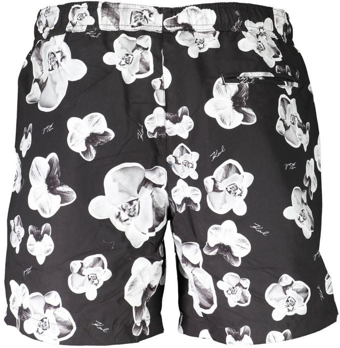 Karl Lagerfeld Karl Lagerfeld Nero Polyester Men's Swim Boxer Zwart