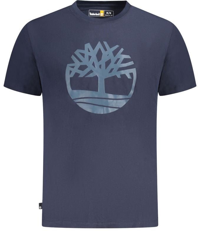 Timberland Blue Cotton Men T-Shirt Blauw