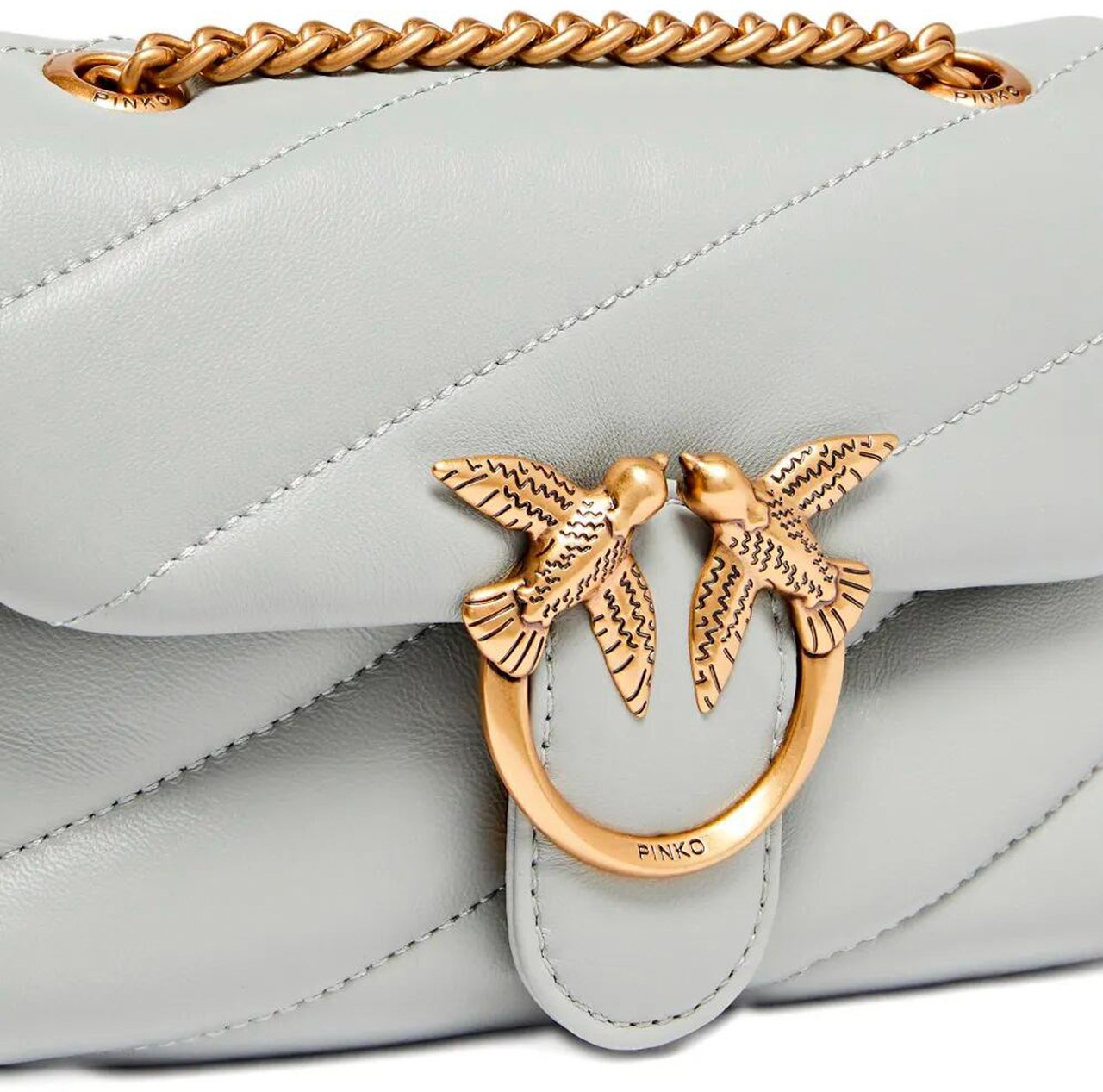 Pinko Bags Grigio Perla-Antique Gold Lichtblauw