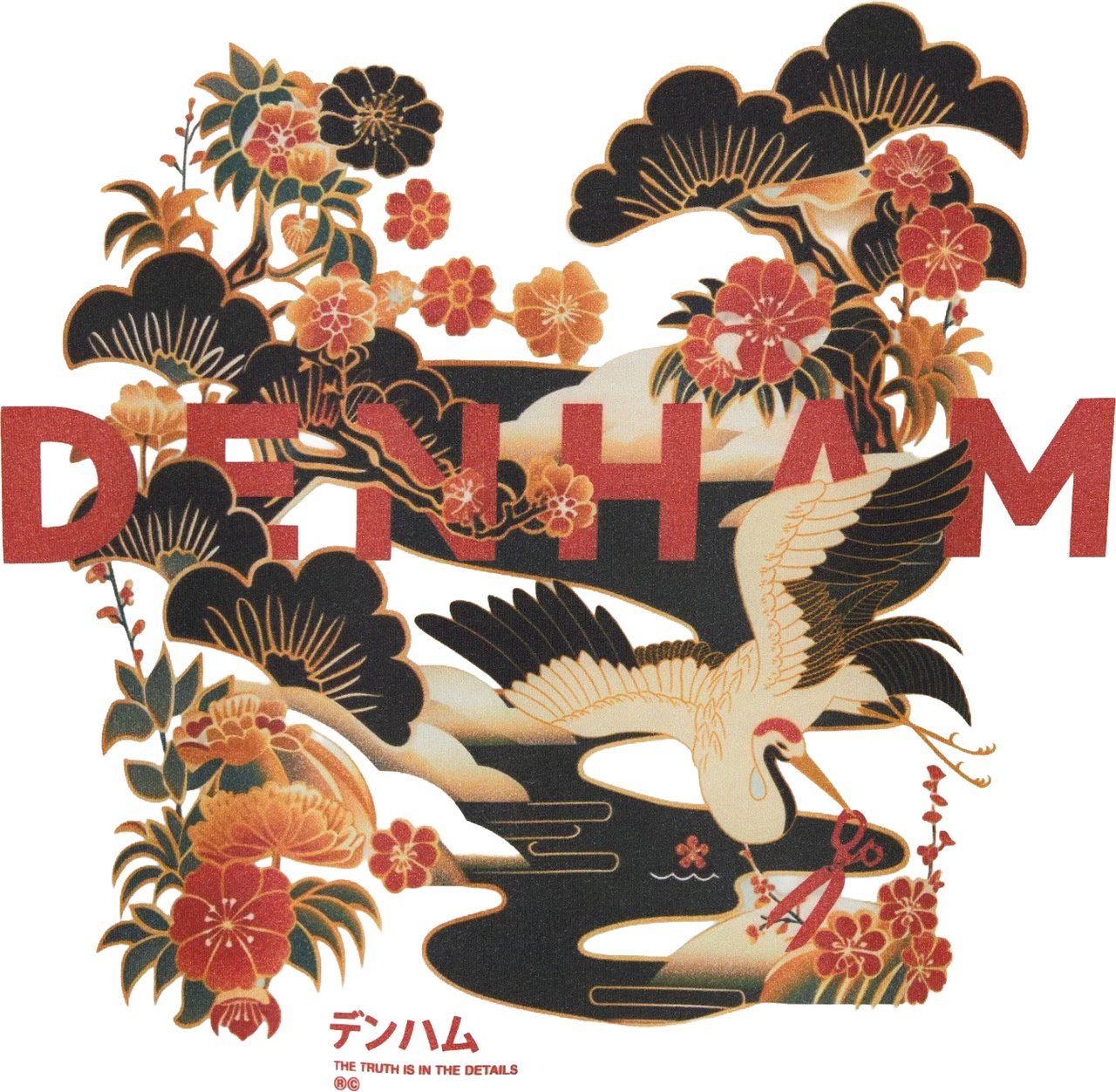 Denham kansai graphic tee Groen