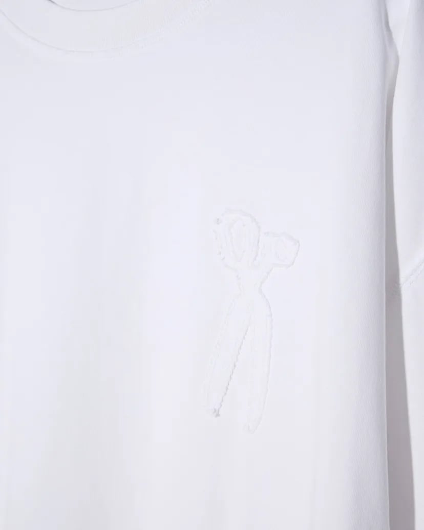 Denham scissor patch tee white Wit