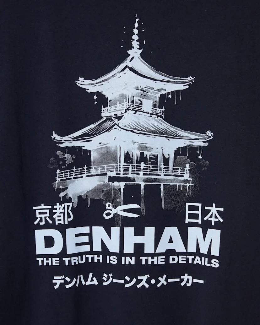 Denham waine graphic tee Blauw