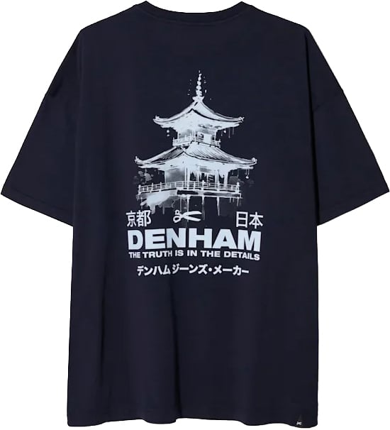 Denham waine graphic tee Blauw