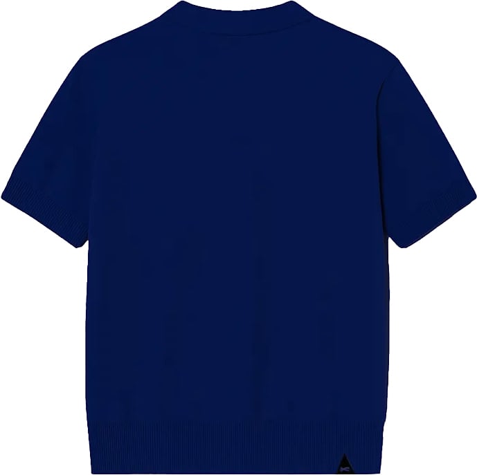 Denham knitted polo Xfm Blauw