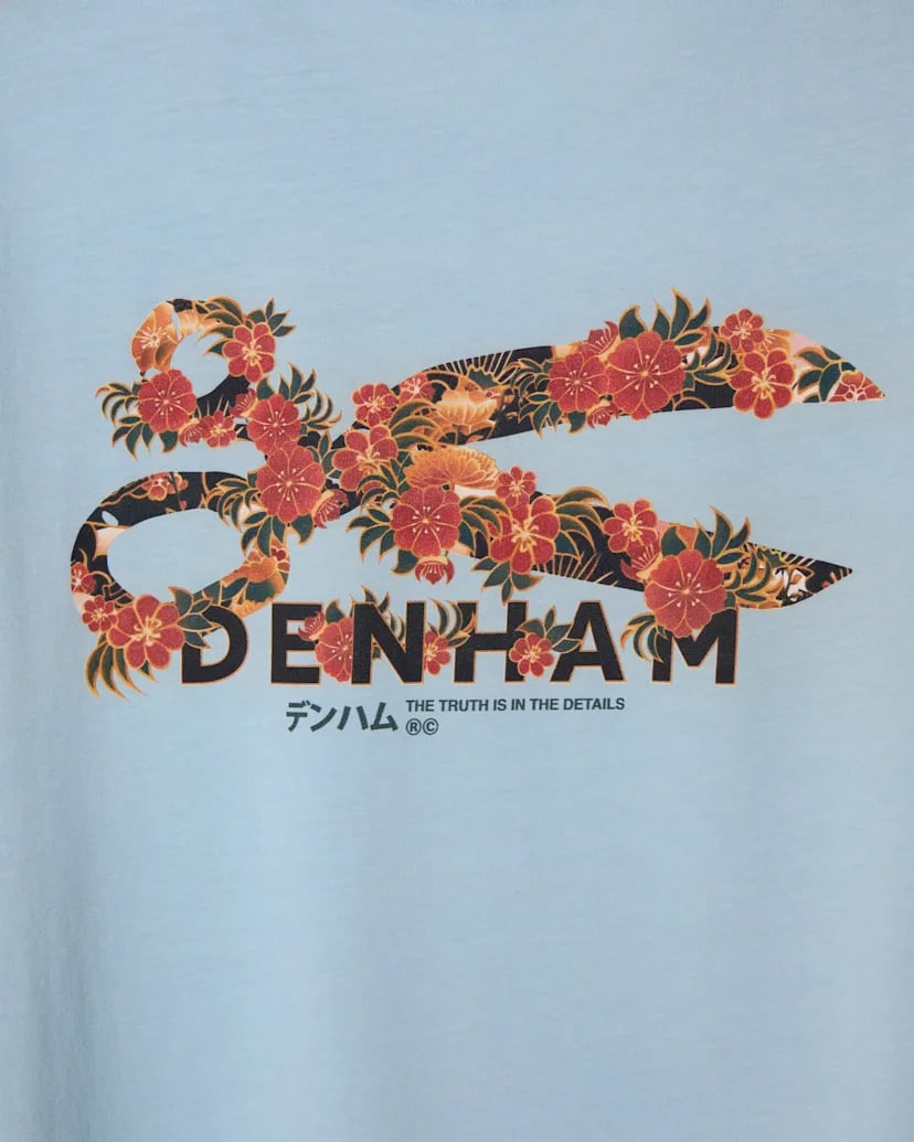 Denham flowy graphic tee Blauw