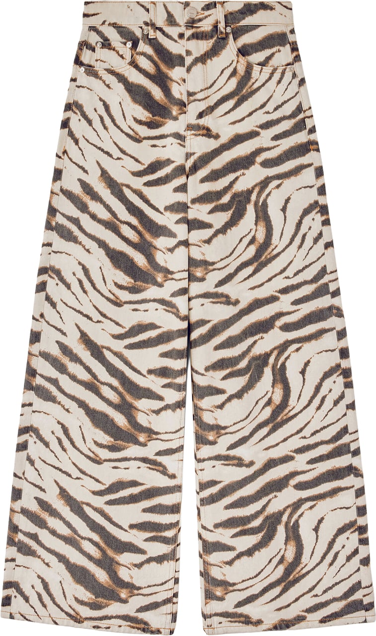 Ganni jeans print beige Dierenprint