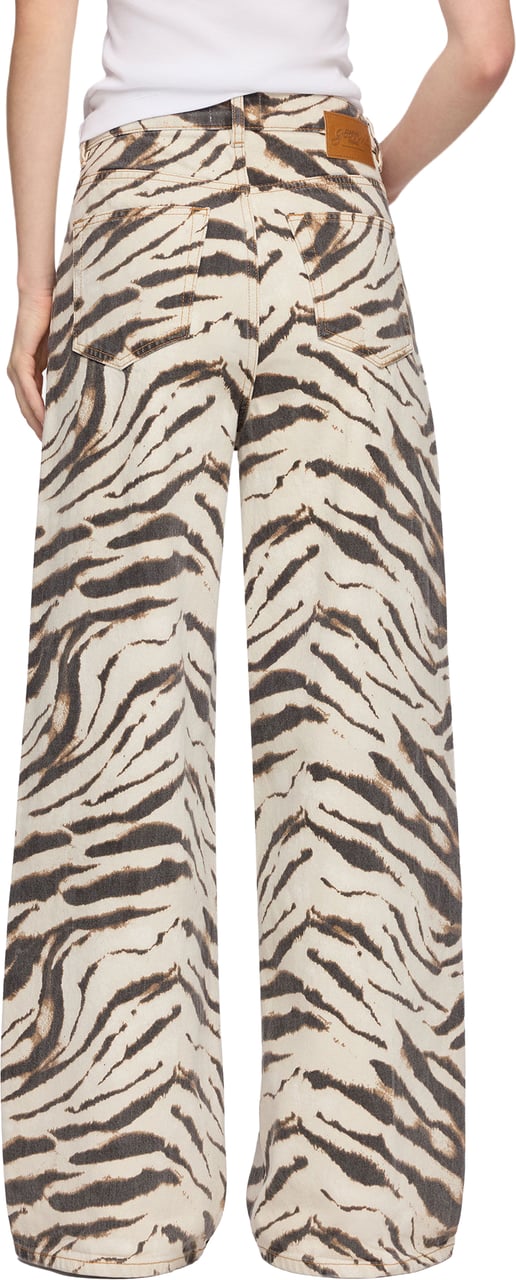 Ganni jeans print beige Dierenprint
