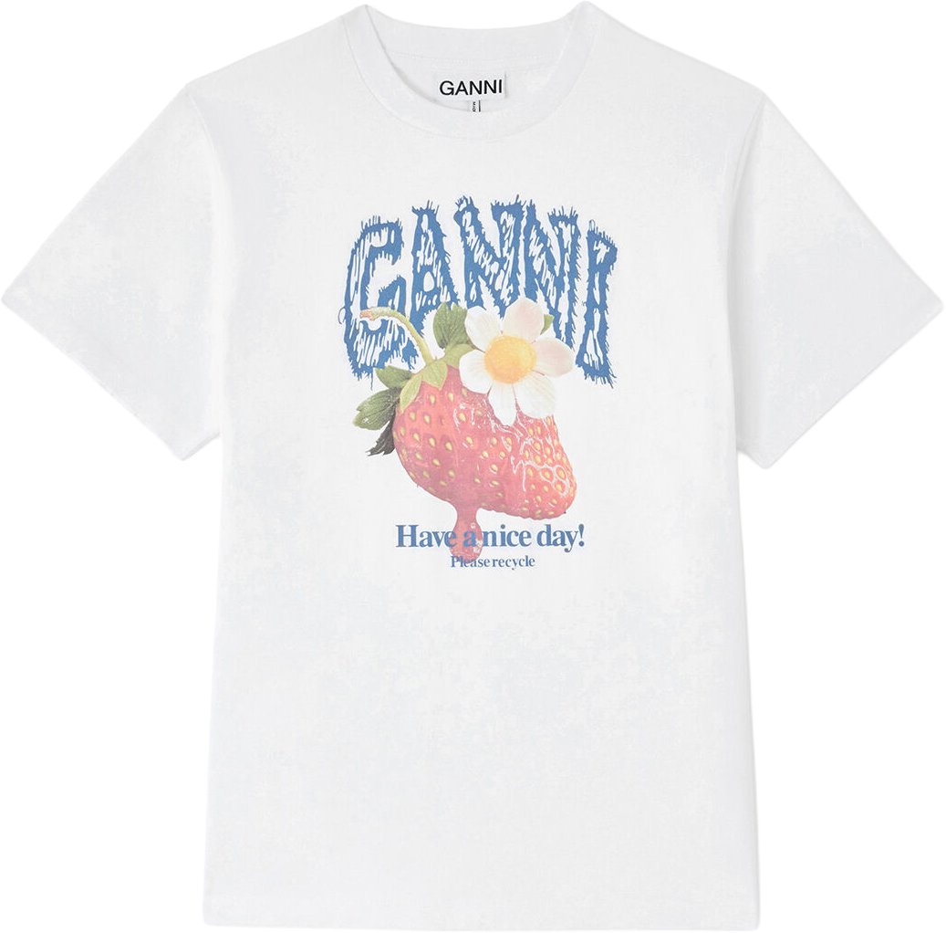 Ganni t-shirt wit Wit