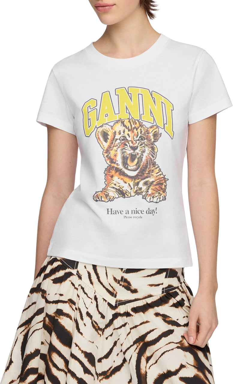 Ganni t-shirt wit Wit