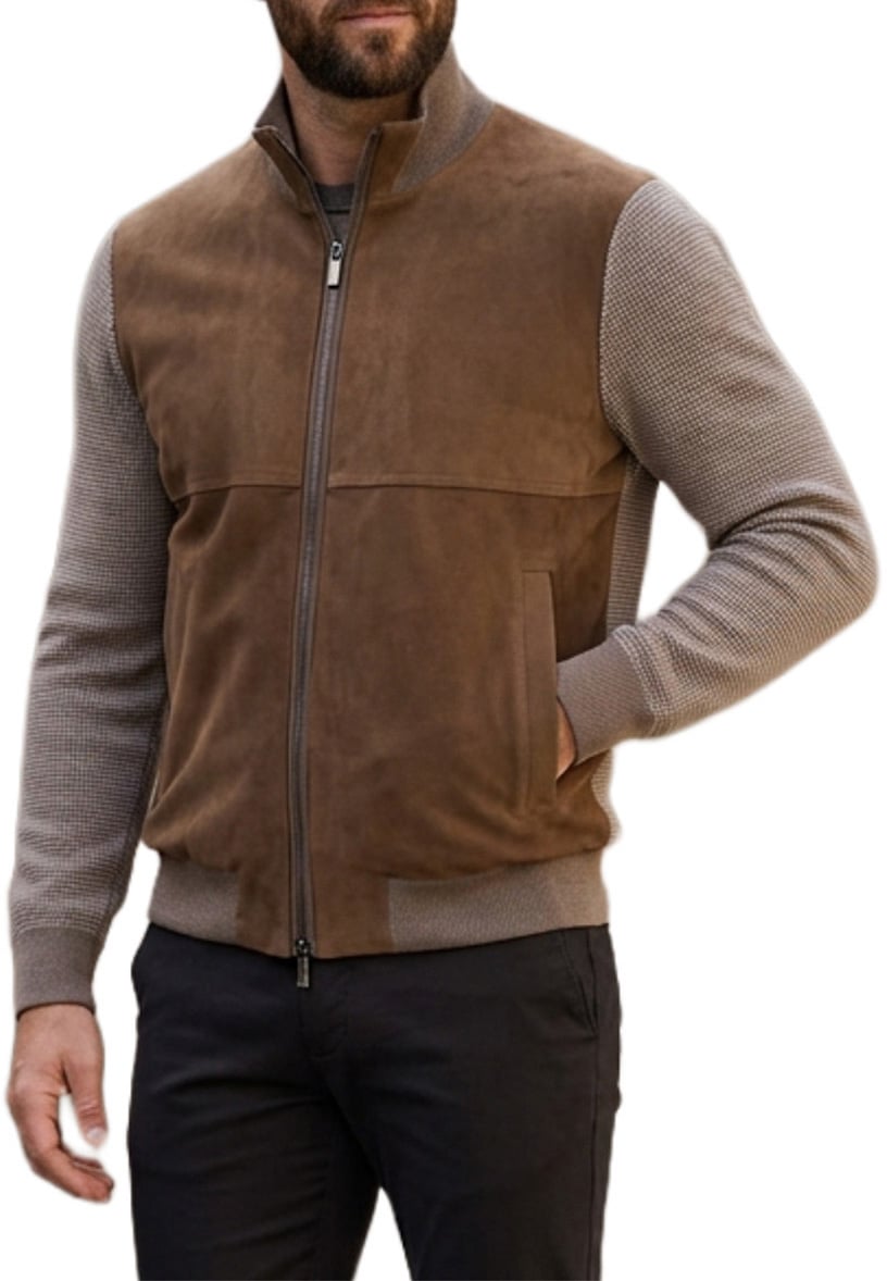 Paul & Shark Hybride vest Aqualeather bruin Bruin