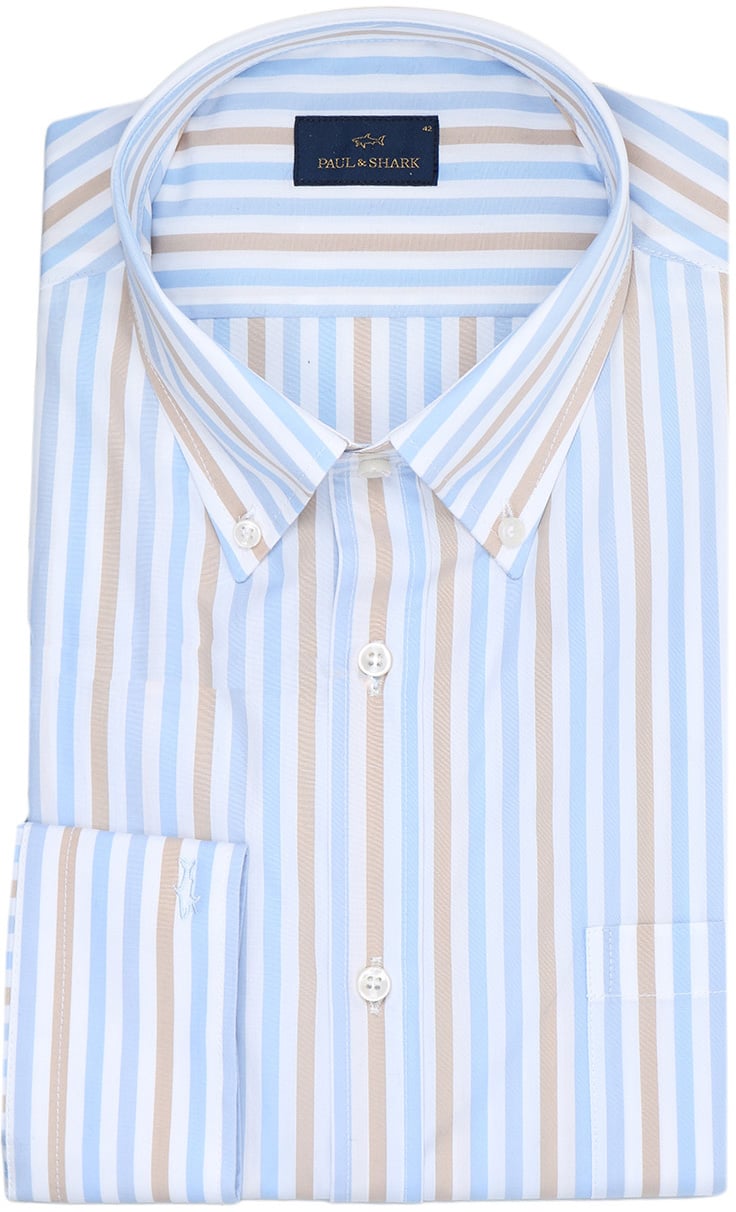 Paul & Shark Overhemd blauw/beige/wit Blauw