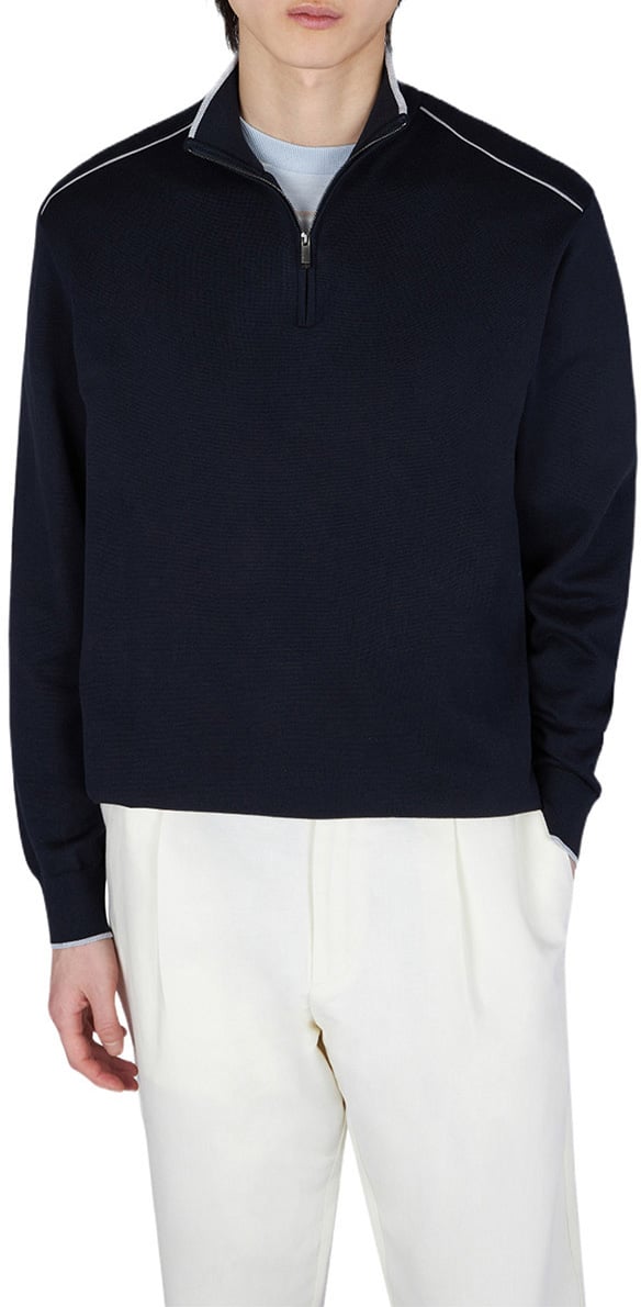 Paul & Shark Half zip trui donkerblauw Blauw